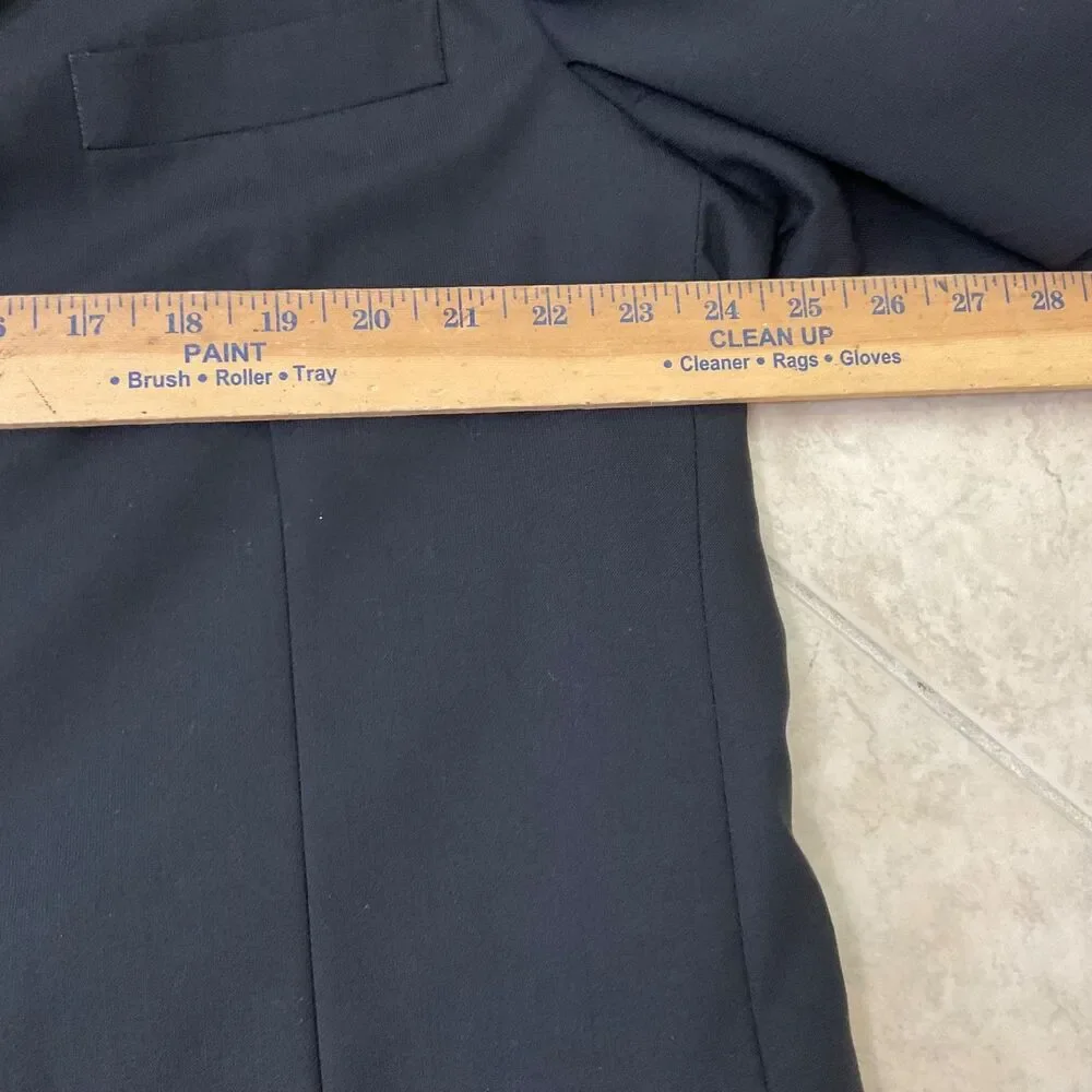 Gianco Polo  Blazer Mens 48L Super 140s Wool Suit Jacket Only Black 3 Button